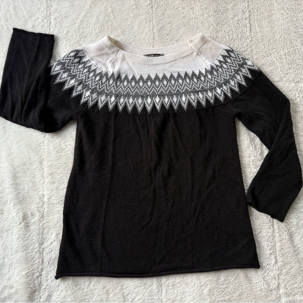 CCK Style Women’s Fair Isle Sweater Crewneck Soft Cozy Size Small